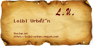 Loibl Urbán névjegykártya